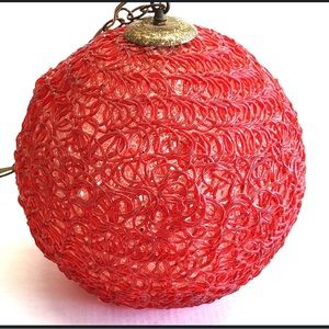 MCM vintage spaghetti spun lucite swag hanging lamp